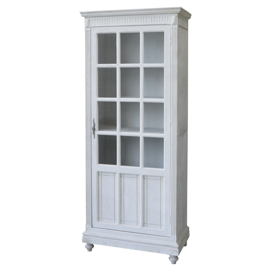 Chic Antique – Klassischer Vitrinenschrank in Antique Weiß
