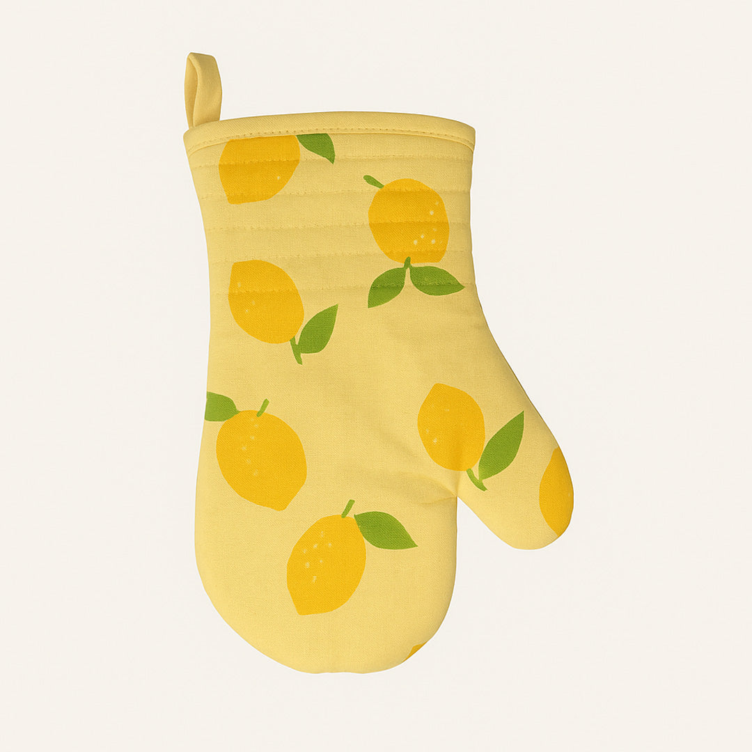 Zitronen-Grillhandschuh – Farbiger Küchenhelfer aus 100 % Baumwolle (28 x 18 cm)