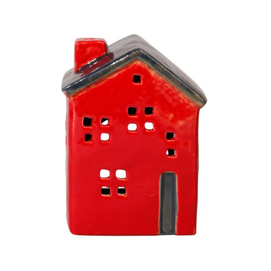 Keramikhaus Rotes Haus für Teelichter