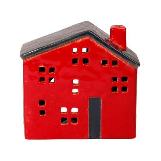 Keramikhaus Rotes Haus für Teelicht