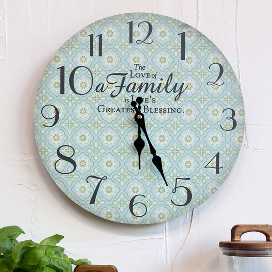 Chic Antique – Wanduhr Ø34 cm mit Muster und Familienmotiv