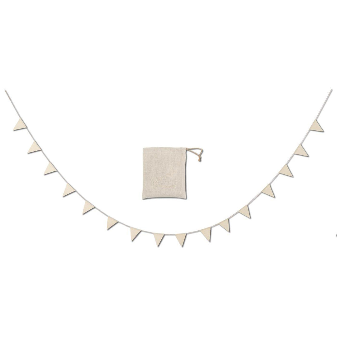 Ib Laursen Wimpelkette mit 15 Flaggen natur – 4 Meter – Baumwolle und Jute