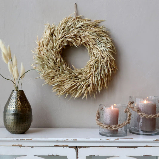 Chic Antique - Fleur Kranz aus Naturstroh – Ø30 cm – Dekoration für Wand und Tür