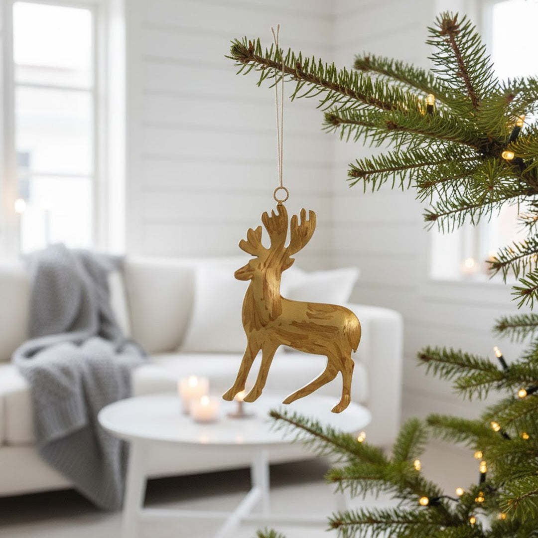 Ornament Messinghirsch zum Hängen