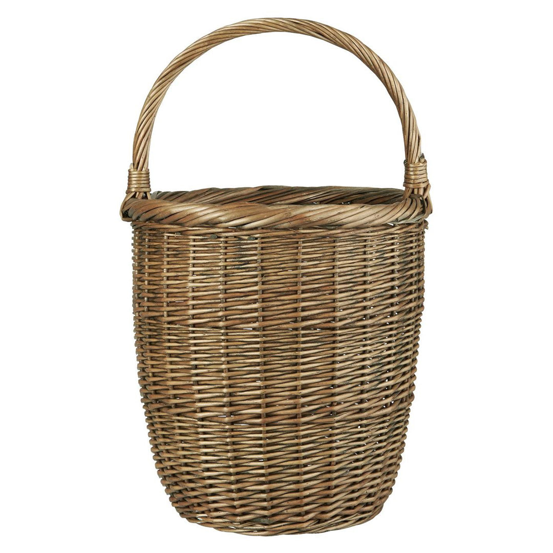 Ib Laursen – Hoher Korb aus Vollweide mit Henkel – 54 cm