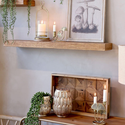 Chic Antique - Wandregal aus Holz im Natur-Look – 120 cm