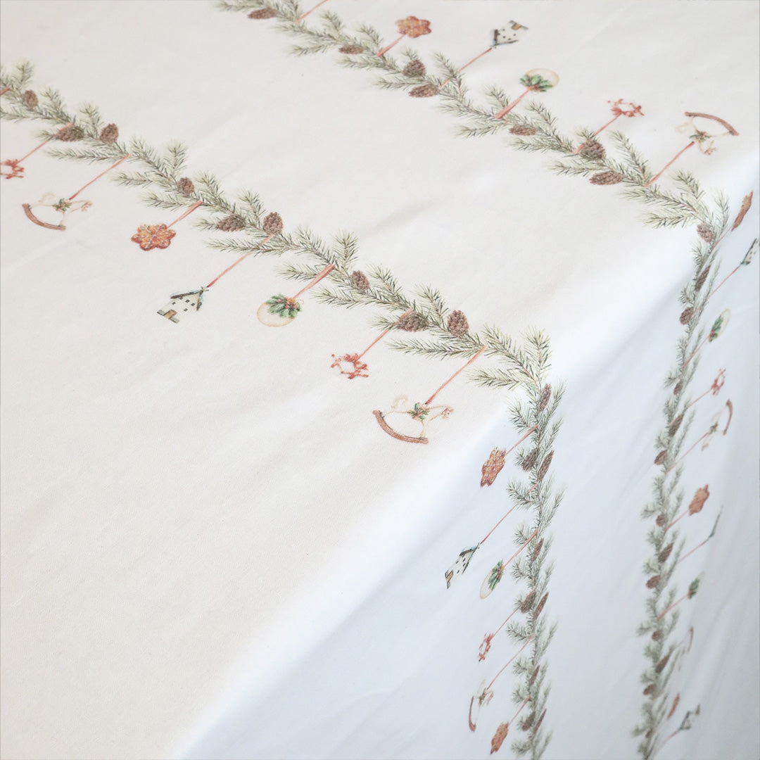 Chic Antique – Weihnachtstischdecke mit Girlande L360/B140 cm Creme