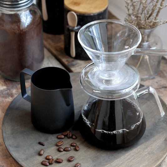 Chic Antique – Kaffeekaraffe mit Filterhalter, H19/L14/B12 cm, Klar