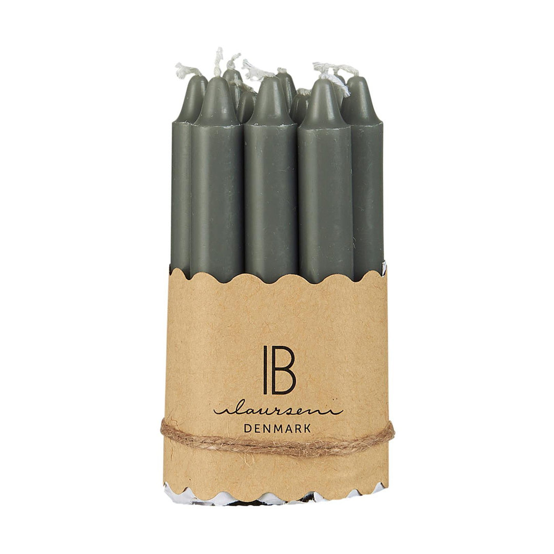 Ib Laursen – Dunkelgraue Baumkerzen 10 Stk. | Ø1,3 x H10 cm | Brenndauer 1,5 Std.