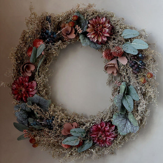 Chic Antique – Fleur Blumenkranz Ø46 cm – Dekorativer Kranz in Taupe