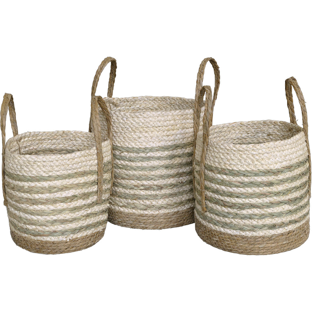 Chic Antique – Geflochtenes Korbset in Natur, 3-teilig