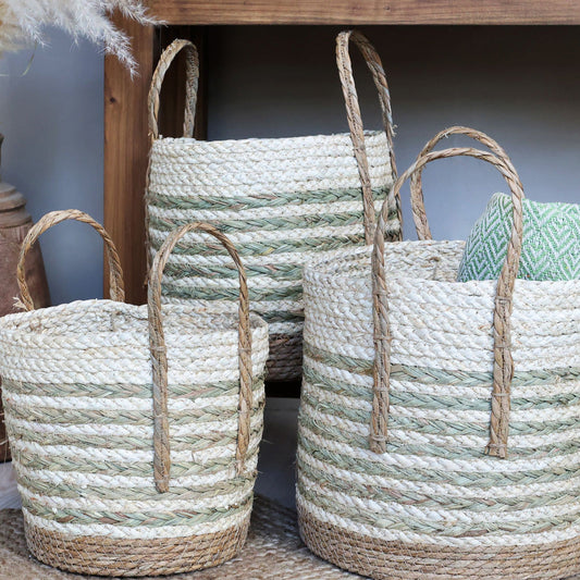 Chic Antique – Geflochtenes Korbset in Natur, 3-teilig