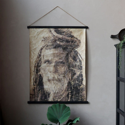 Chic Antique – Wandhängendes Leinwandbild mit Porträt eines Mannes, H97 cm