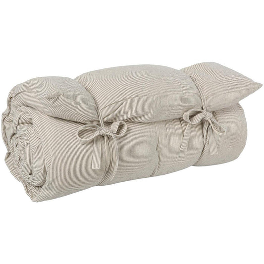 Ib Laursen – Loungematratze Baumwolle – Natur mit feinen schwarzen Streifen, 190 cm