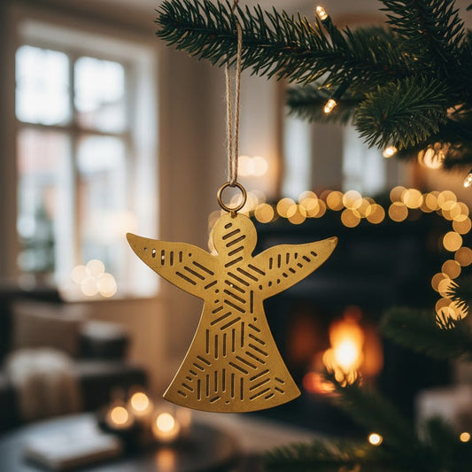 Weihnachtsanhänger „Messingengel“ – 9 × 10 cm – zum Hängen