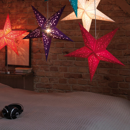 Mia Rot – Handgefertigte Sternlampe (Ø60 cm)