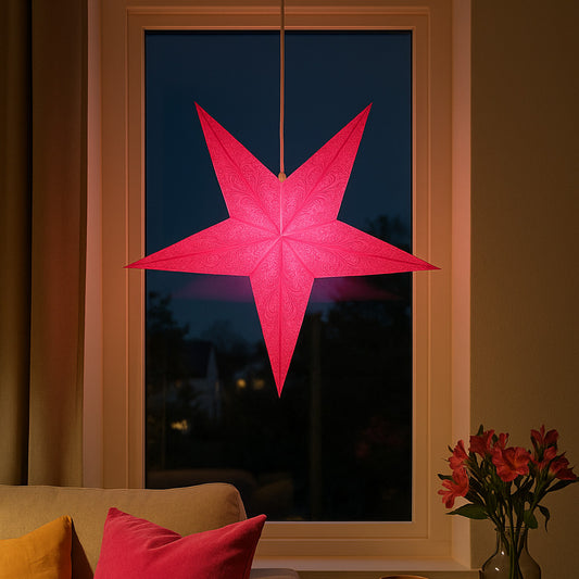 Mono Pink – Handgefertigte Sternlampe (Ø60 cm)
