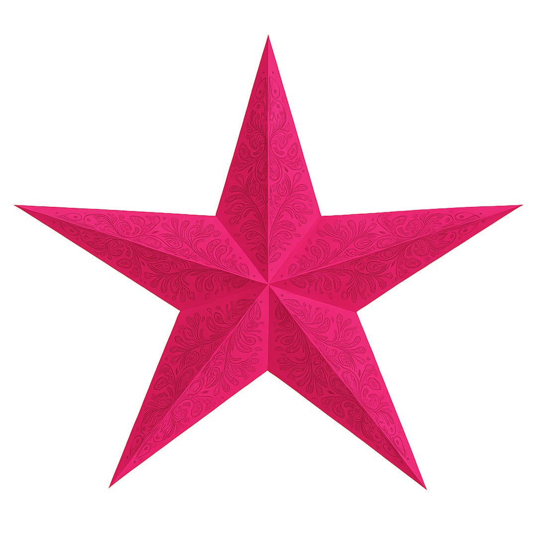 Mono Pink – Handgefertigte Sternlampe (Ø60 cm)