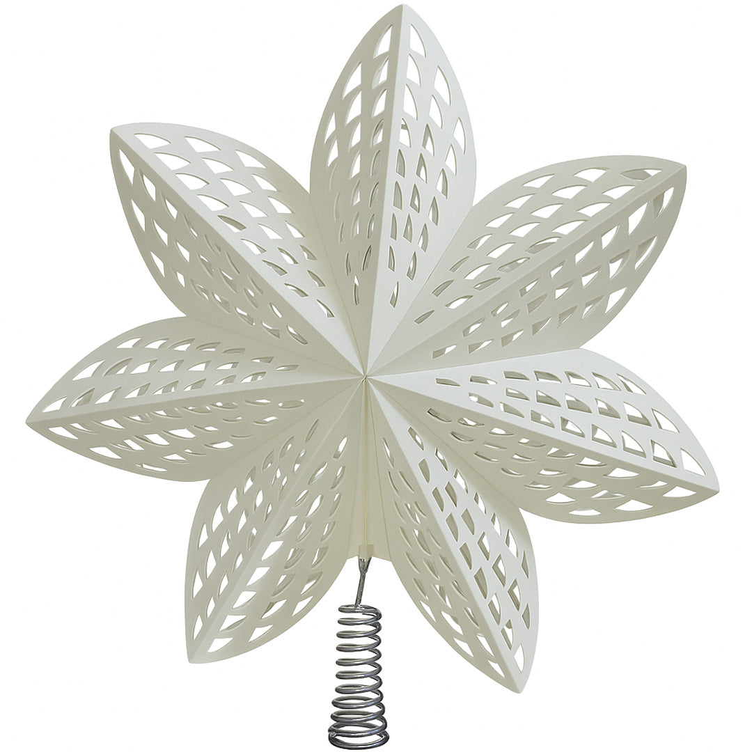 Weißer Papier Weihnachtsstern mit Licht, 30 cm