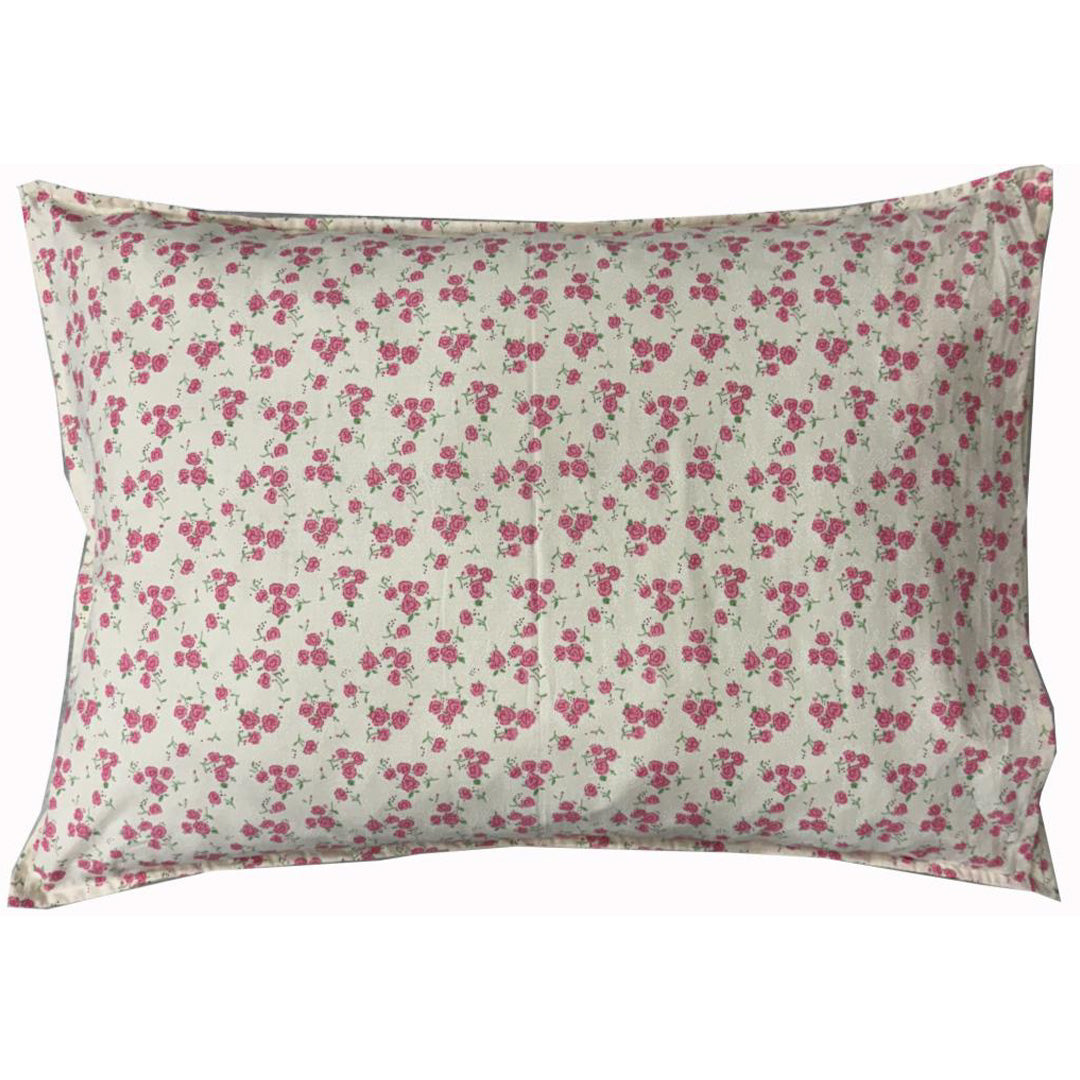 Handgequilteter Patchwork-Kissenbezug in Blumennuancen, 50x70 cm