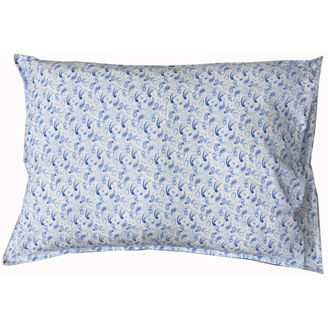 Handgequilteter Patchwork-Kissenbezug in Blau, 50x70 cm