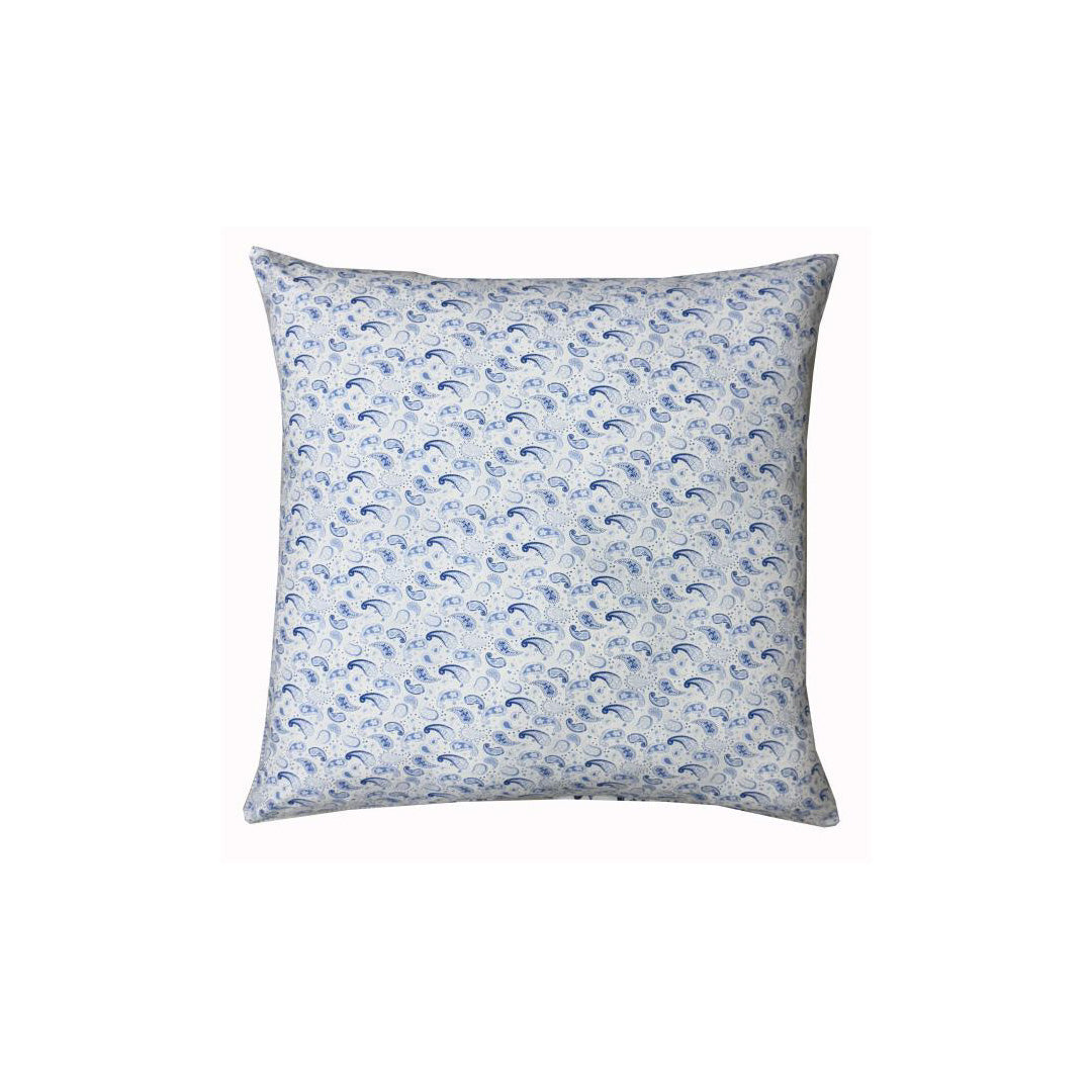 Handgequilteter Patchwork-Kissenbezug in Blau, 50x50 cm