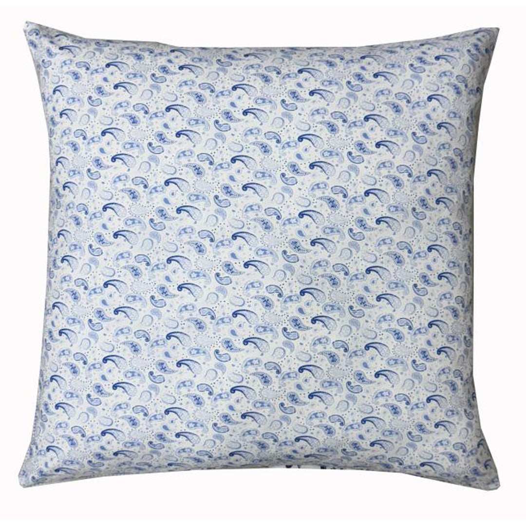 Handgequilteter Patchwork-Kissenbezug in Blau, 50x50 cm