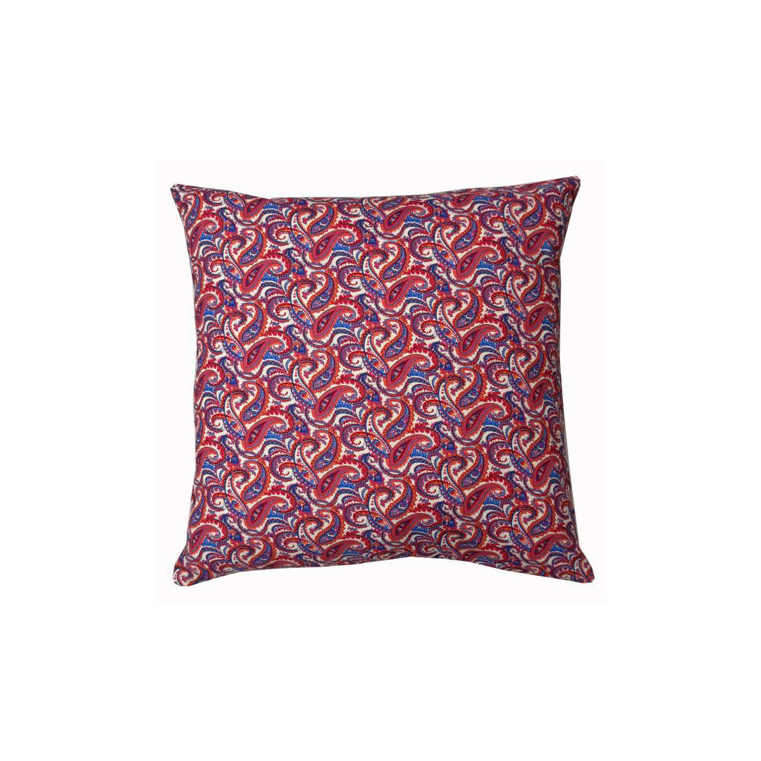 Kissenbezug 50x50 cm – Rotes & Blaues Paisley-Muster