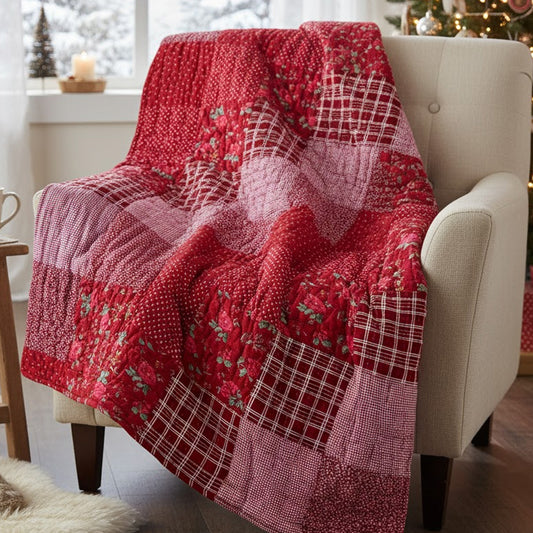 Handgequiltete Patchwork-Steppdecke (130 × 180 cm)