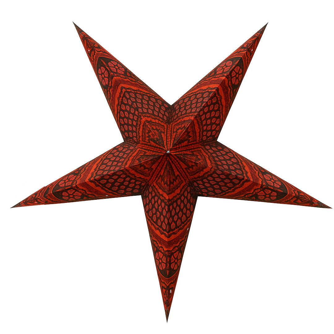 Himalaya Sternenlampe in Rot und Schwarz, Ø60 cm