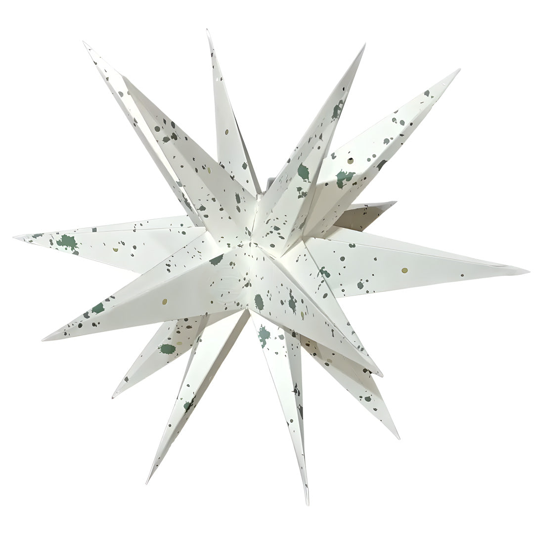 Aditi Multi Sternenlampe in Weiß mit grünen Details, Ø60 cm