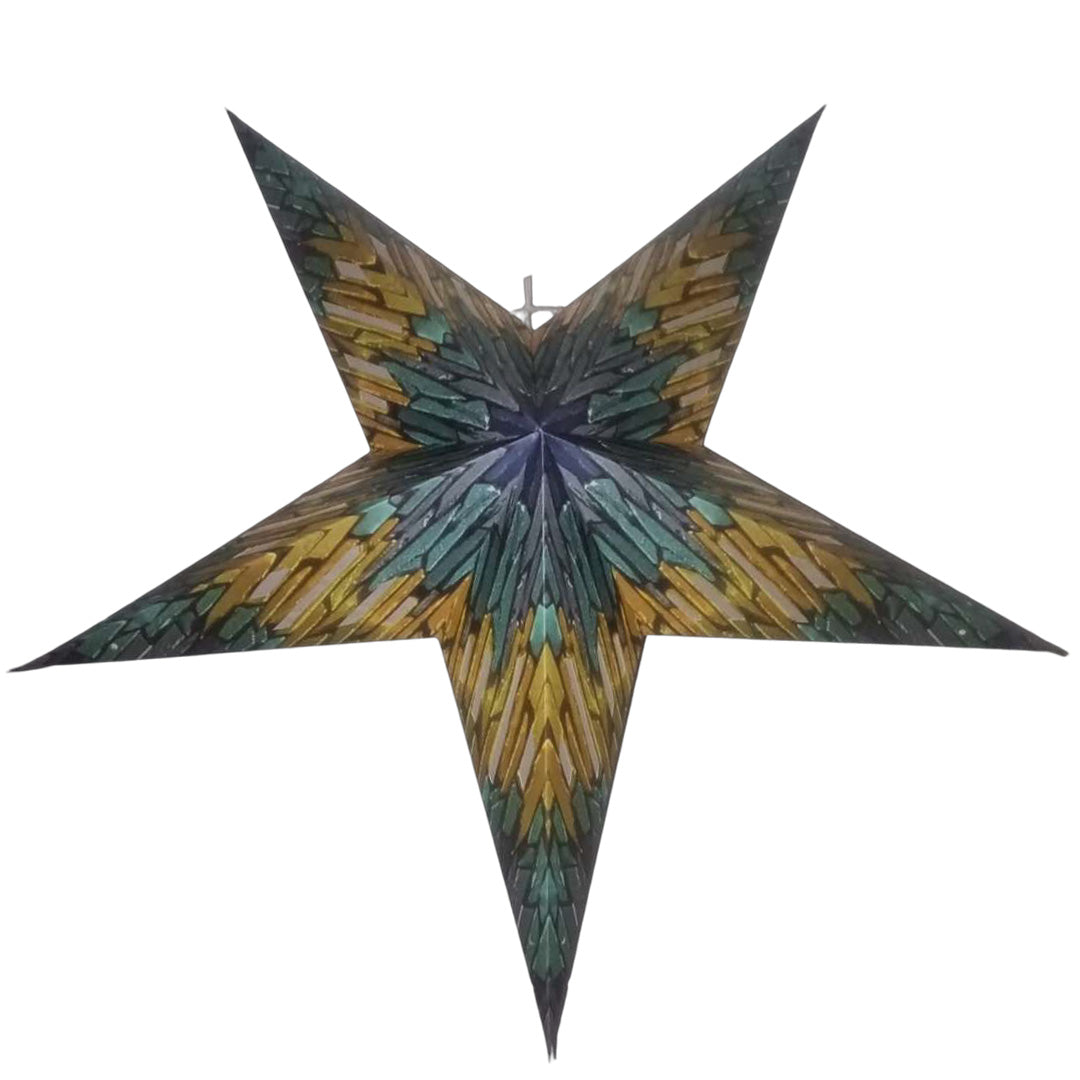 Aruna Sternenlampe in Grün und Gold, Ø60 cm