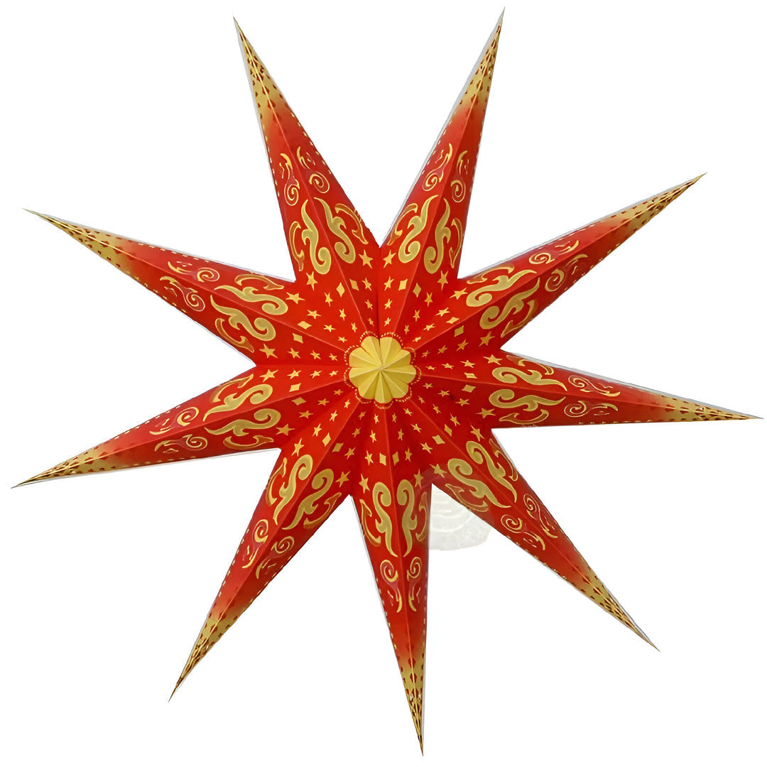 Surya Gold Sternenlampe in Rot und Gold, Ø60 cm
