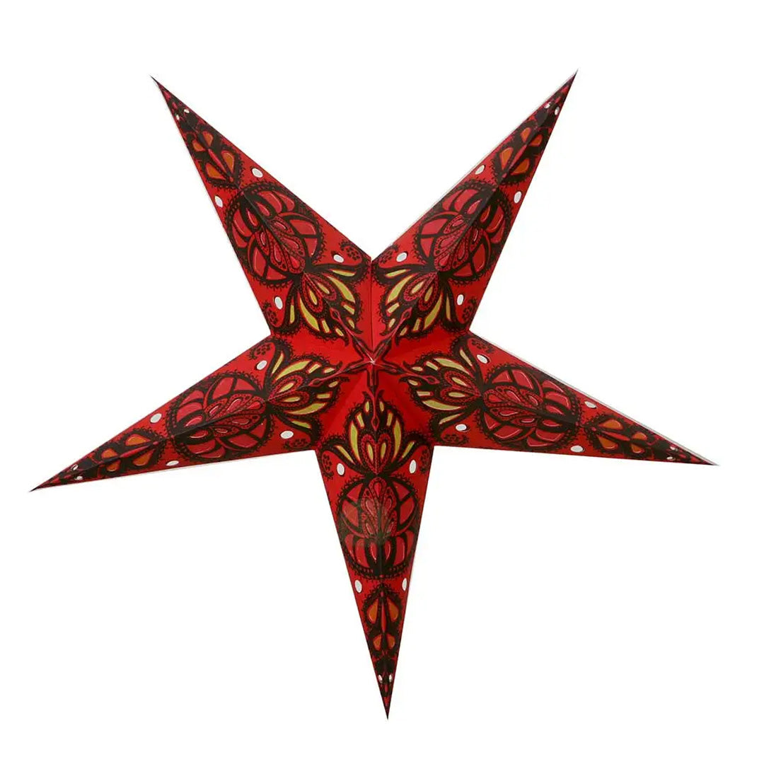 Agni Sternenlampe in Rot und Gold, Ø60 cm