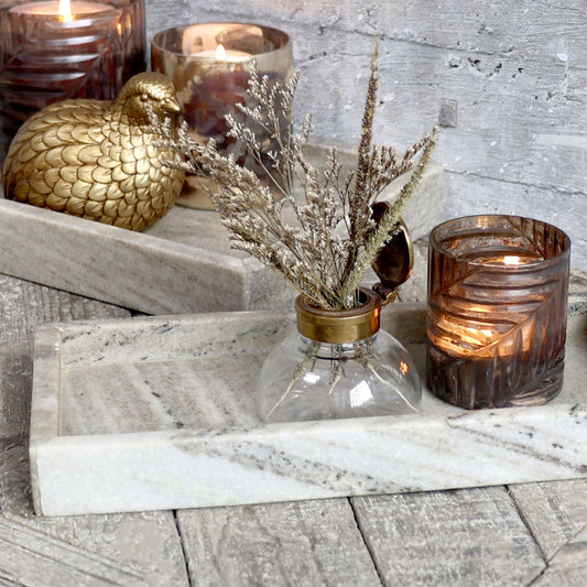 Chic Antique - Morlaix Tablett aus Marmor H3,5/L30/B14 cm Latte