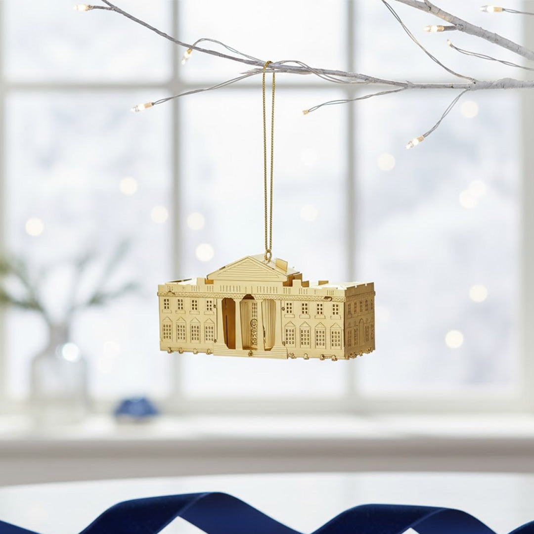 Weihnachtsanhänger „Palast“ aus Messing – 4,5 × 9,5 × 5,5 cm – zum Hängen