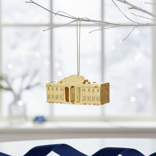 Weihnachtsanhänger „Palast“ aus Messing – 4,5 × 9,5 × 5,5 cm – zum Hängen