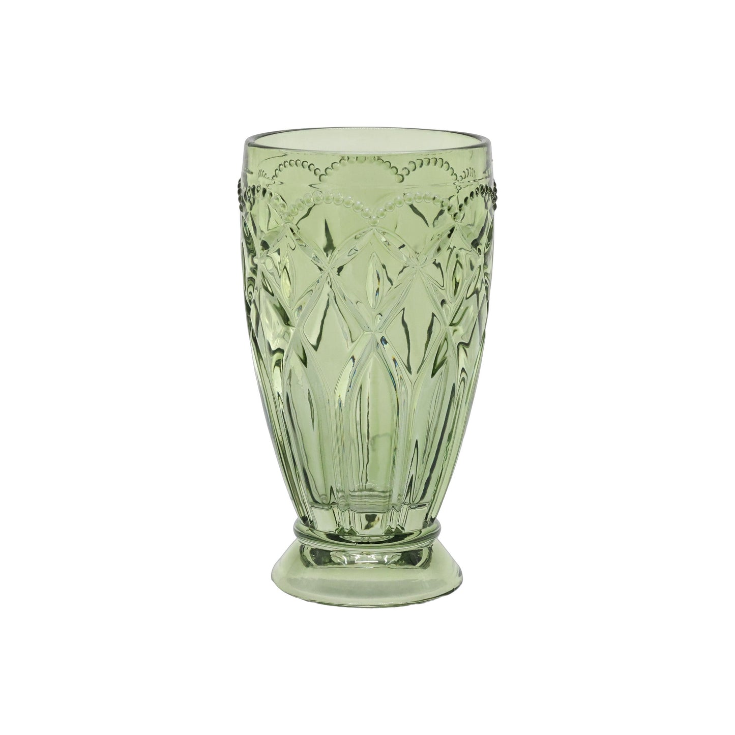 NEU: Saint-Émilion Glas mit Muster 350 ml – Olivgrün | 6 Stück