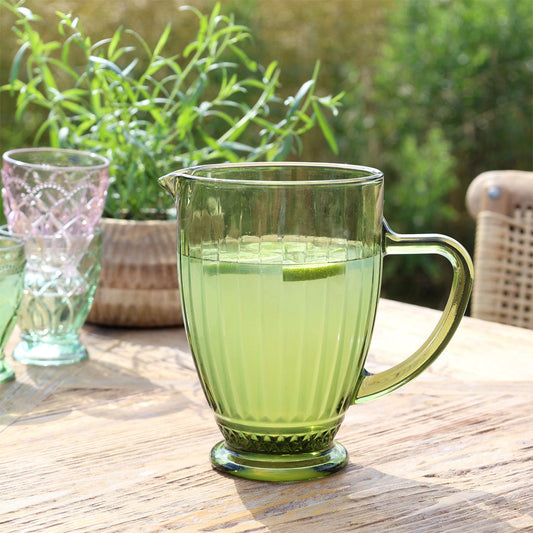 Chic Antique – Saint-Émilion Glaskaraffe mit Muster – Olivgrün 1 L