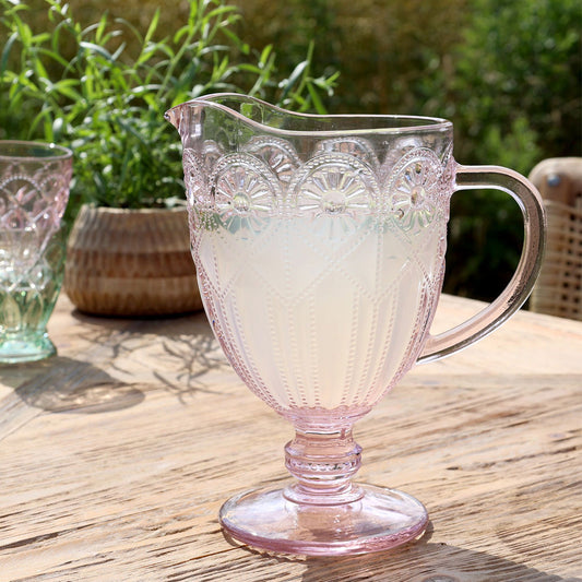 Chic Antique – Saint-Émilion Glaskaraffe mit Muster – Altrosa 1 L
