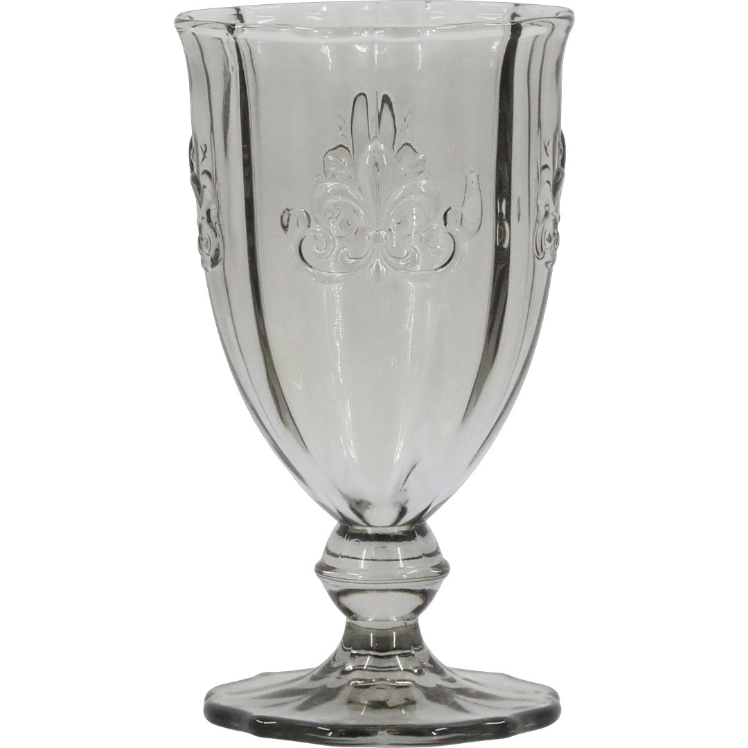 Chic Antique – Saint-Émilion Weinglas mit Muster – Französisches Grau | 350 ml – 6 Stück