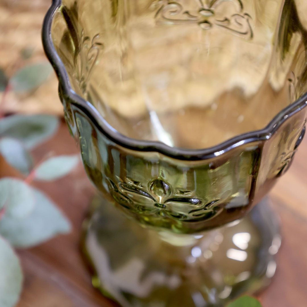 Chic Antique – Saint-Émilion Glas mit Muster – Olivgrün | 250 ml – 6 Stück