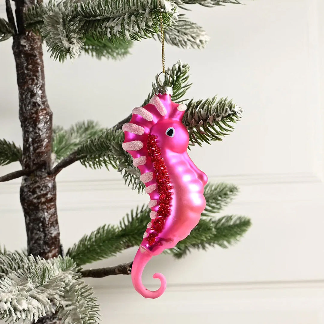 Seepferdchen-Ornament zum Aufhängen, 13,8 cm x 5,7 cm x 2,9 cm, Rosa