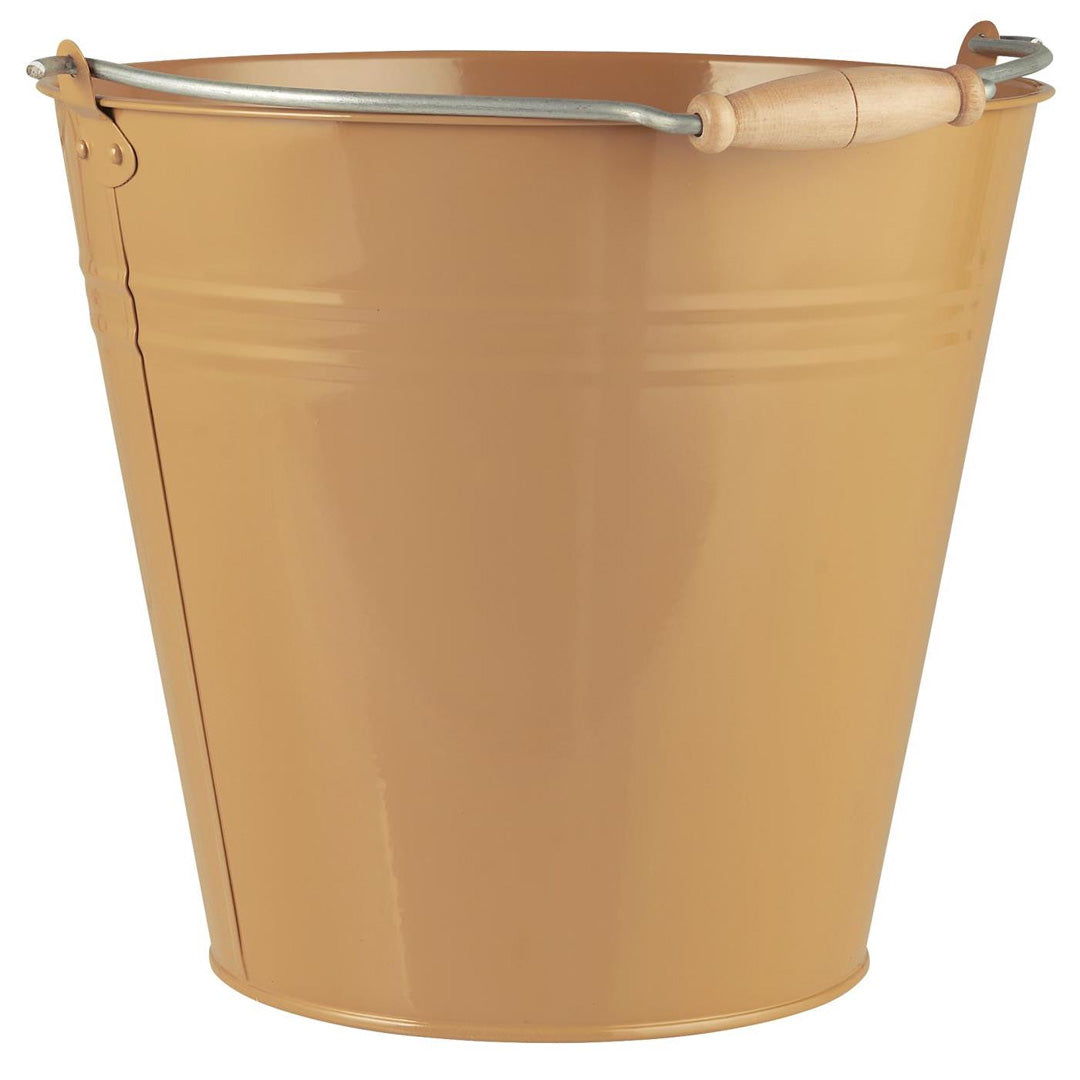 Ib Laursen Metalleimer 8 Liter mit Henkel – Ø 28 cm – Lehmfarbe