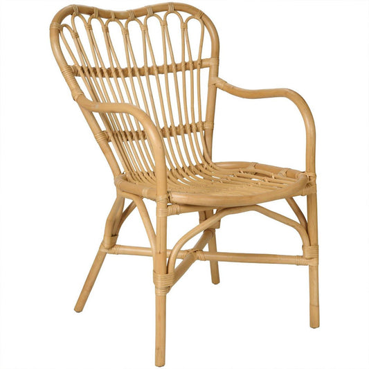 Ib Laursen – Rattanstuhl Jamilla mit Armlehnen – Esszimmerstuhl aus Natur-Rattan