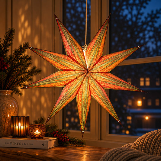 Kiran Sternlampe Rot & Grün – Ø 60 cm