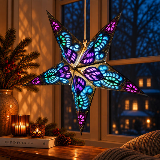 Tara Sternlampe Blau & Lila – Ø 60 cm