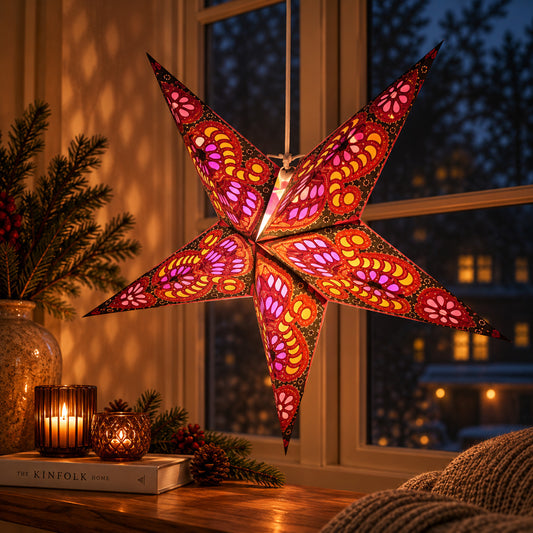 Meera Sternlampe Rosa & Gold – Ø 60 cm