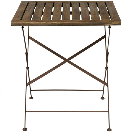 Ib Laursen – Klappbarer Balkontisch aus Holz & Metall – Gartentisch mit Kiefernholzplatte, Braun
