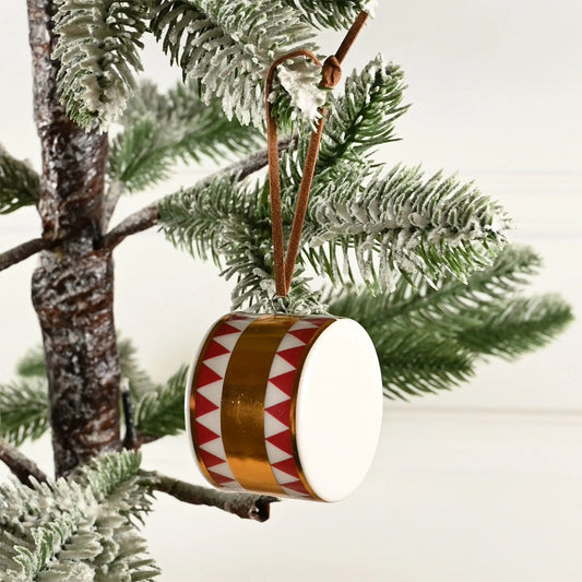 Trommelornament zum Aufhängen, 3,5 cm x 5 cm, Rot